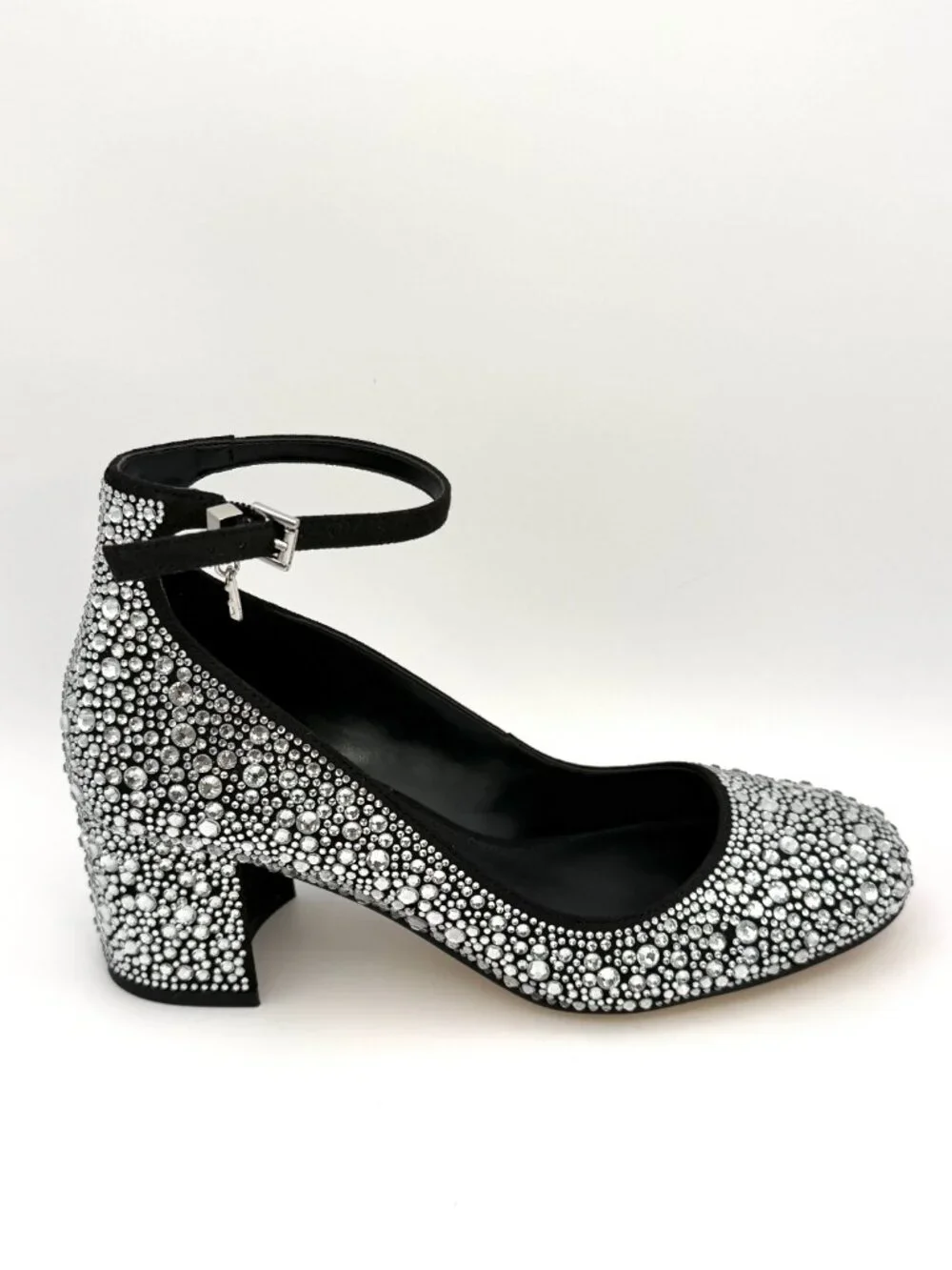 Michael Kors Perla Women's Black Crystal Embellished Ankle Strap Pumps US 6.5 M